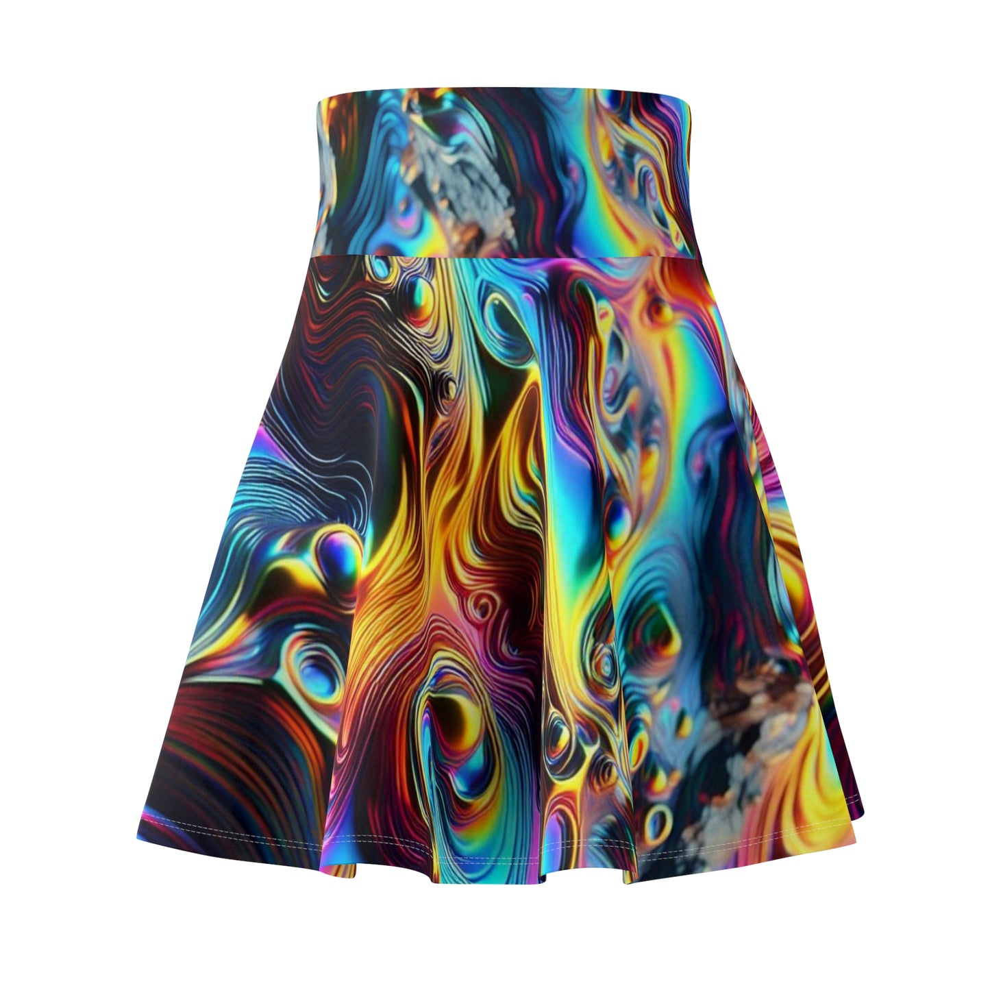 Rainbow Oil Skater Skirt