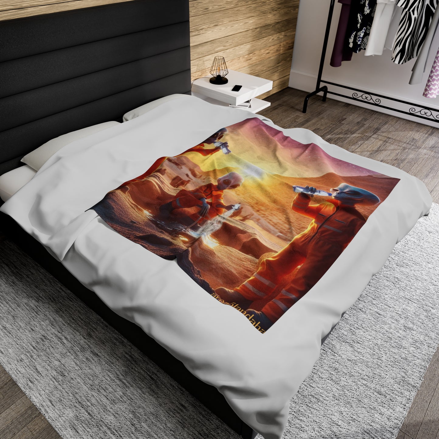 Water Break at The Pyramids of Giza Velveteen Blanket