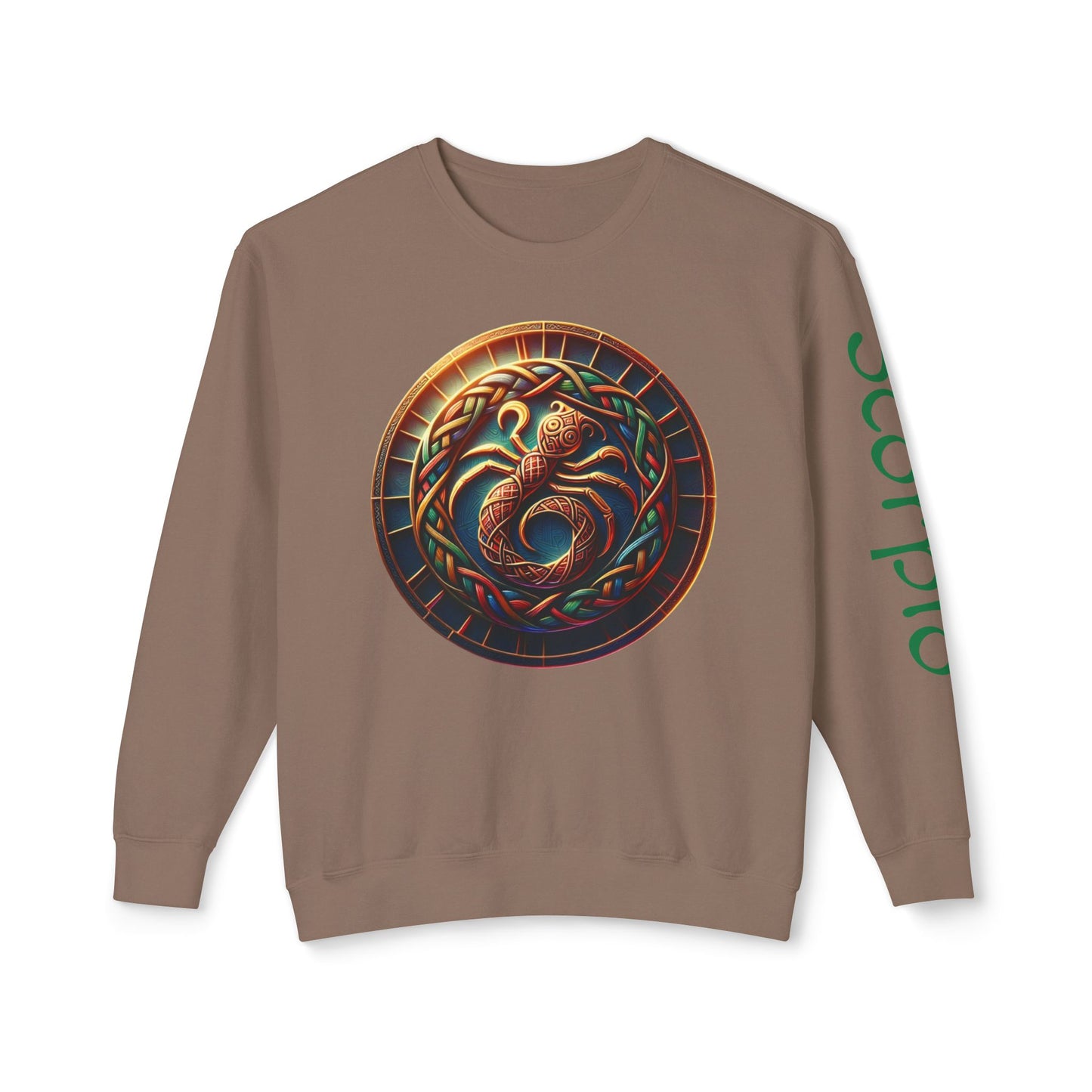 Crewneck Sweatshirt with Celtic Astrological Symbols-Scorpio