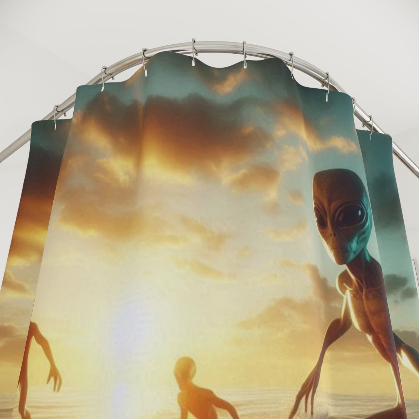 Sunset Surfers Shower Curtain
