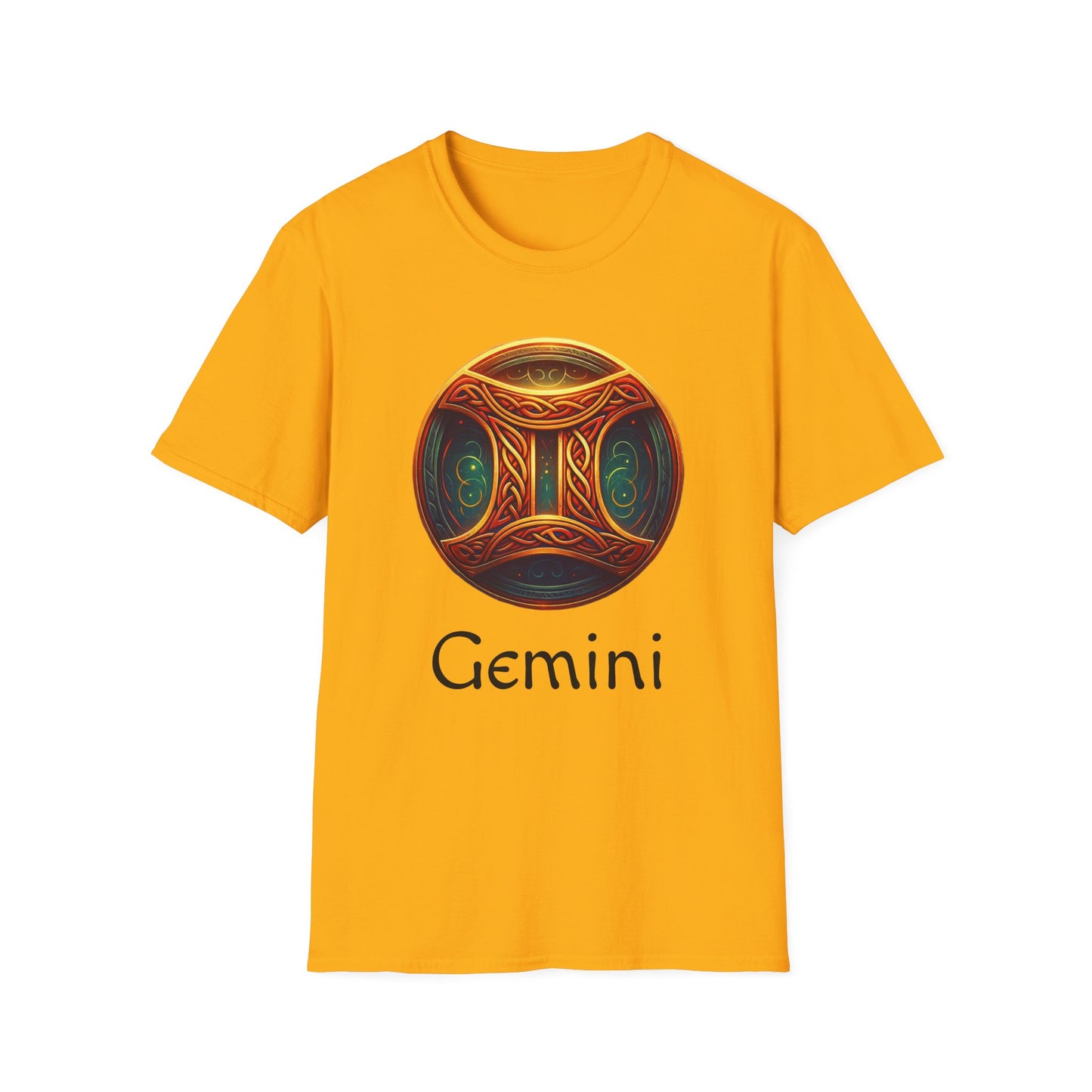 Celtic Design Astrological Symbol Unisex Soft style T-Shirt-Gemini