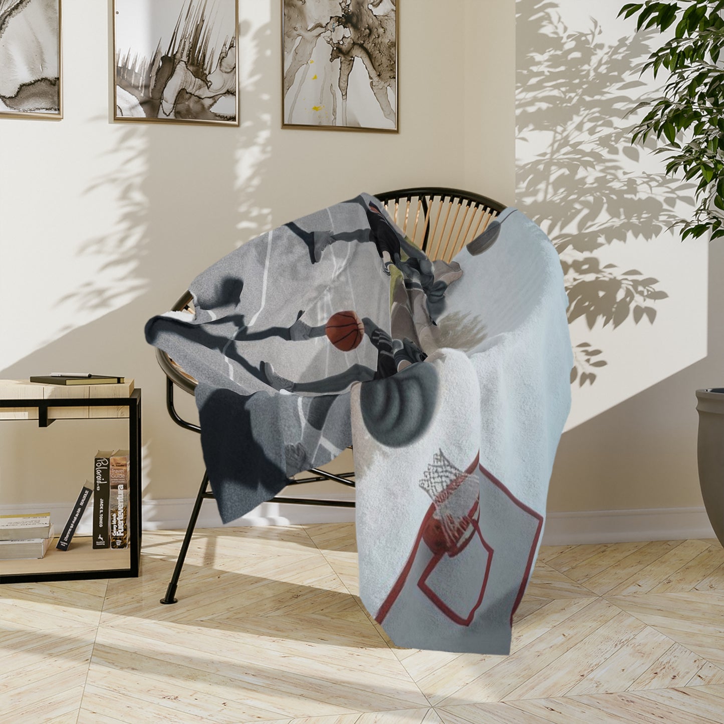 Aliens Playing Basketball Microfiber Blanket