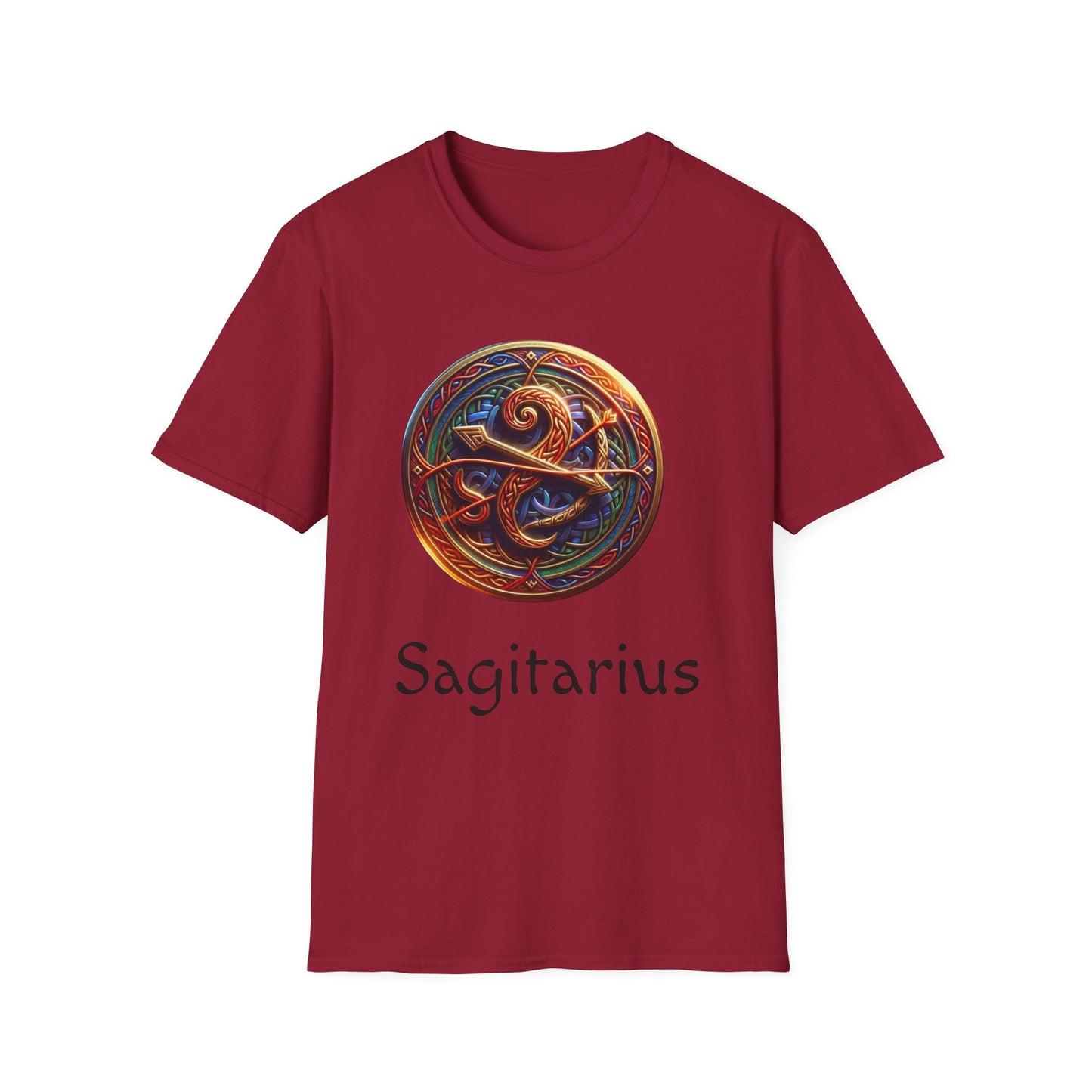 Celtic Design Astrological Symbol Unisex Soft style T-Shirt-Sagitarius