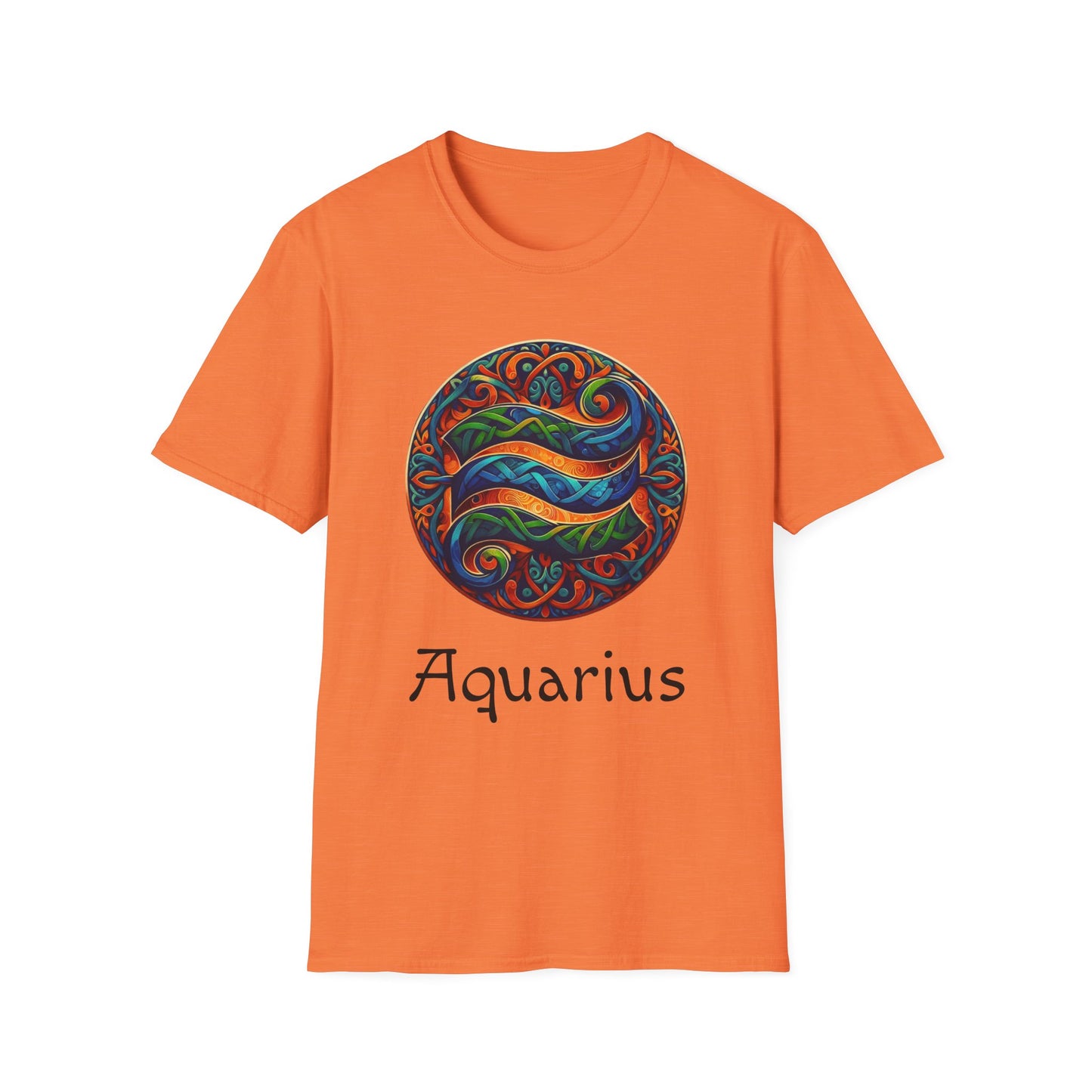 Celtic Design Astrological Symbol Unisex Soft style T-Shirt-Aquarius