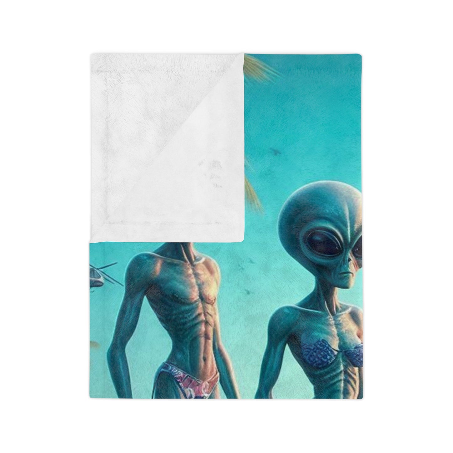Aliens Surfing Microfiber Blanket