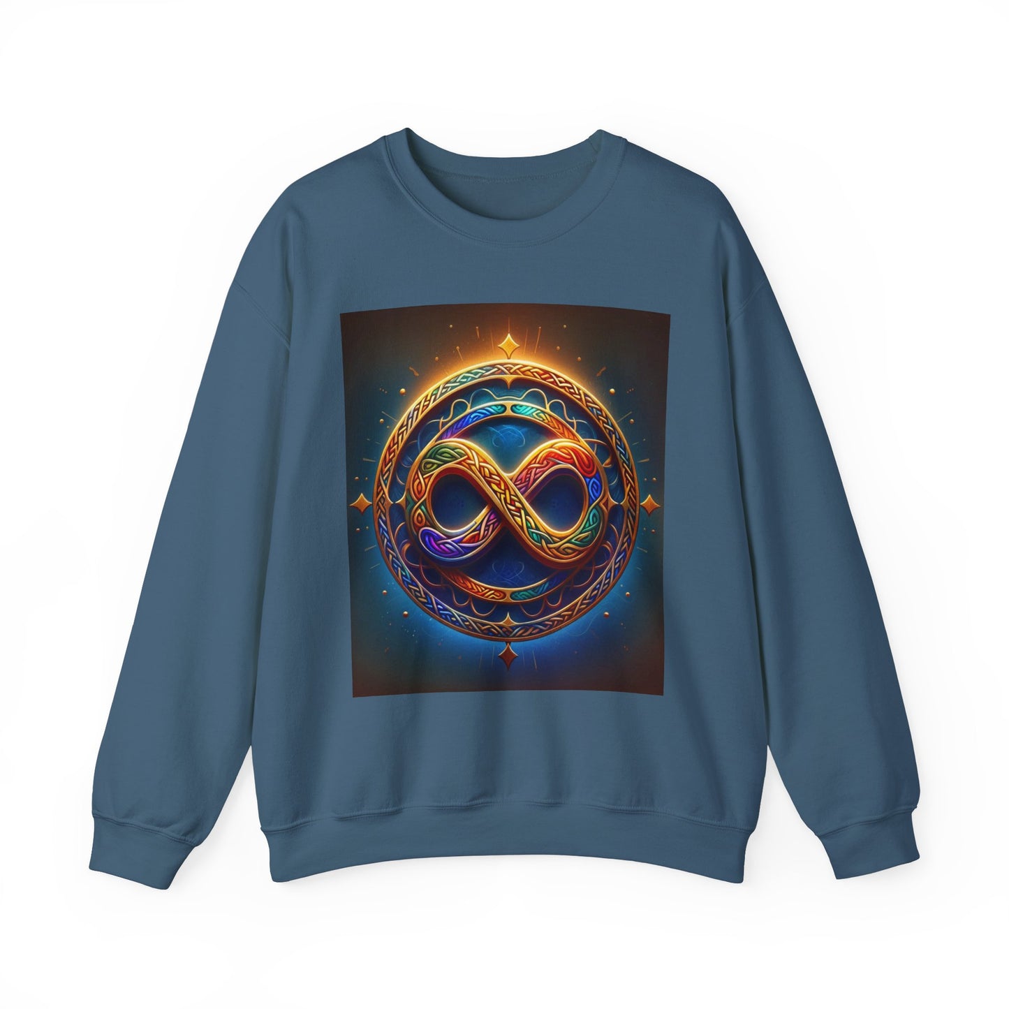 Crewneck Sweatshirt with Celtic Infinity Symbol Design