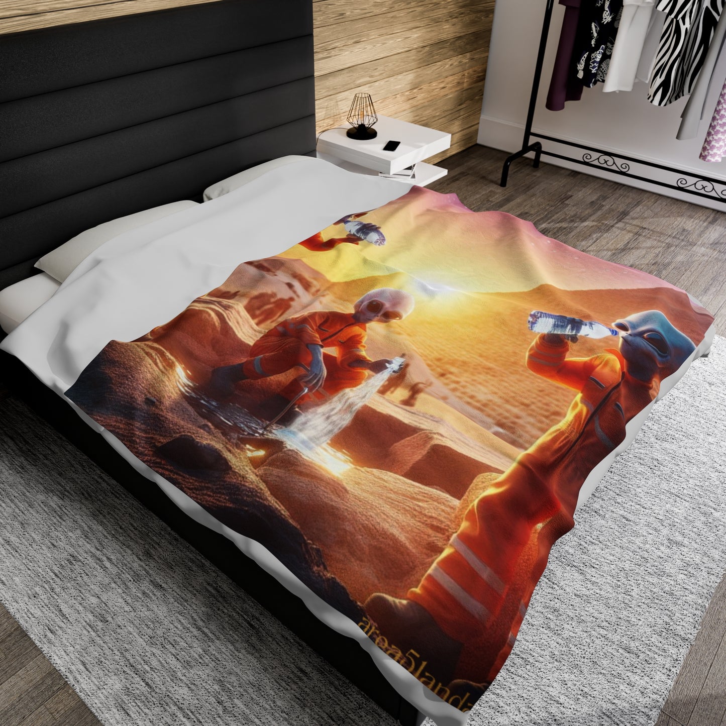 Water Break at The Pyramids of Giza Velveteen Blanket