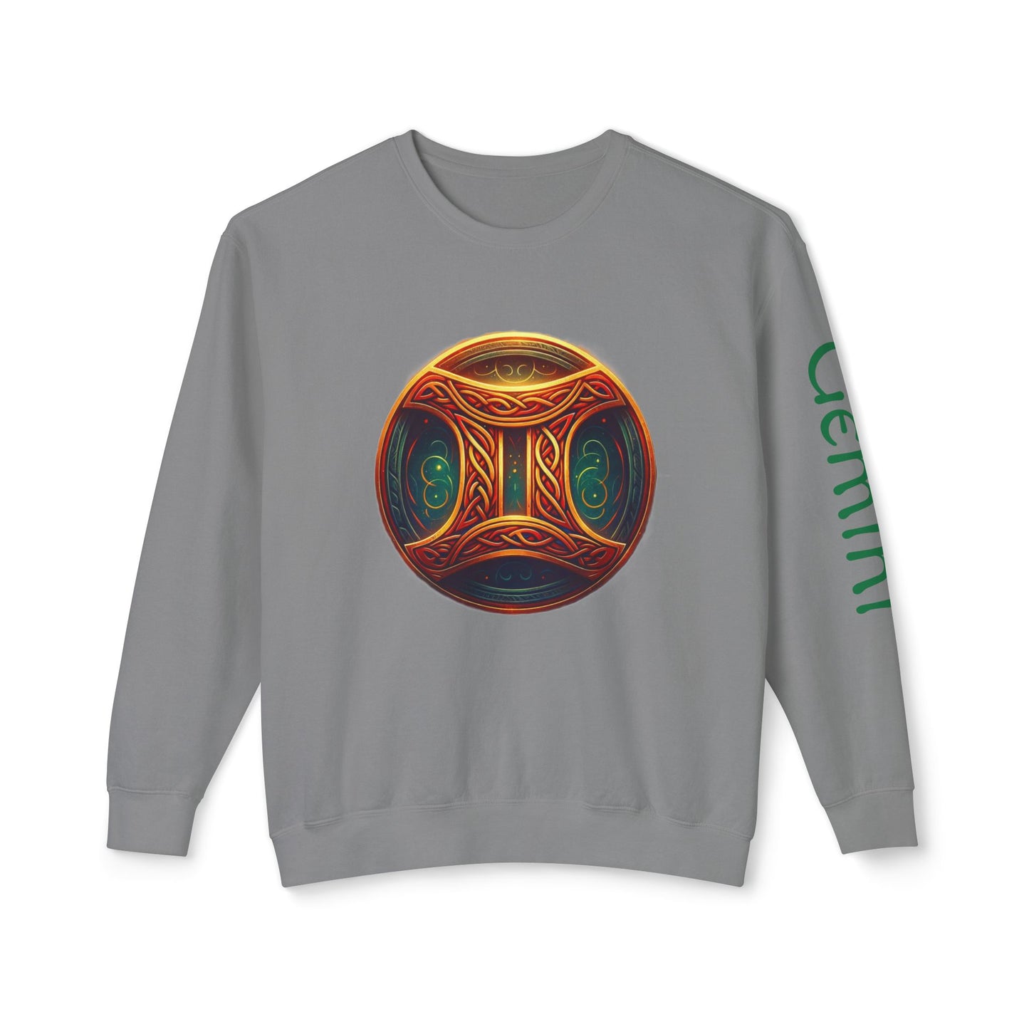 Crewneck Sweatshirt with Celtic Astrological Symbols-Gemini