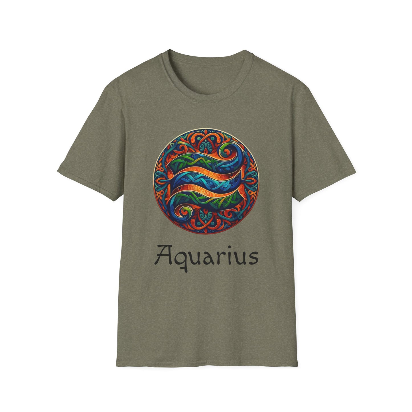 Celtic Design Astrological Symbol Unisex Soft style T-Shirt-Aquarius