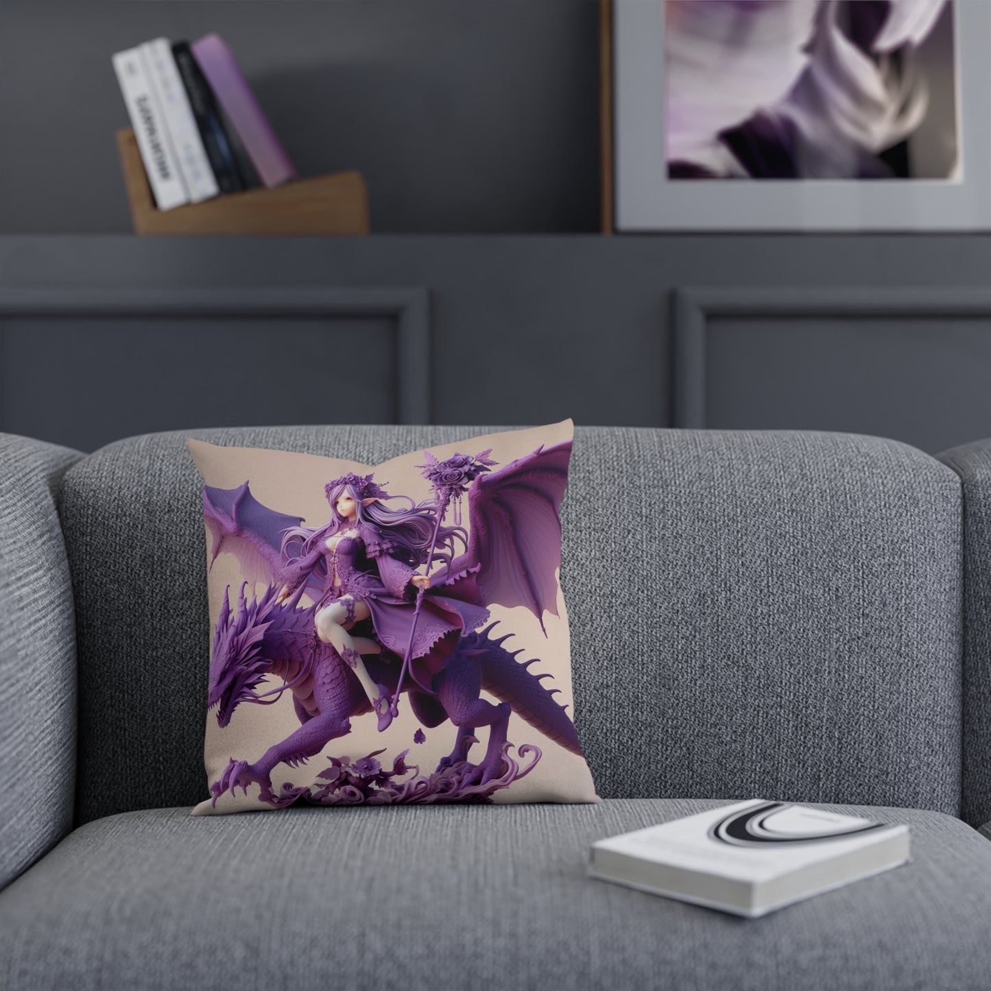 Purple Fairy & Dragon Pillow