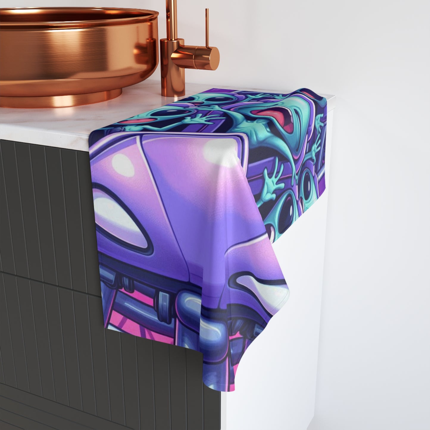 Rollercoasters and Aliens Hand Towel