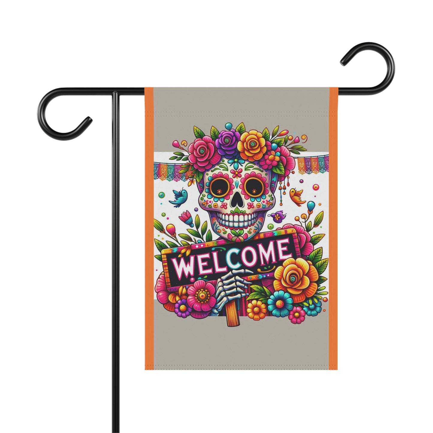Garden Flag-Sugar Skull Welcome