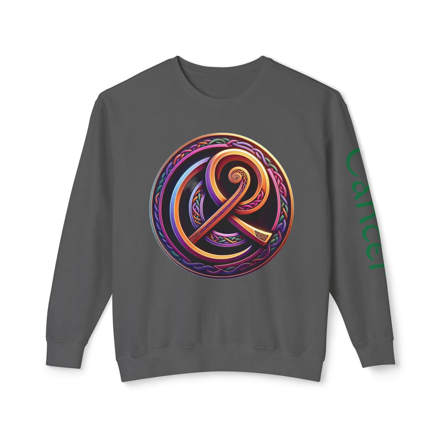 Crewneck Sweatshirt with Celtic Astrological Symbols-Cancer