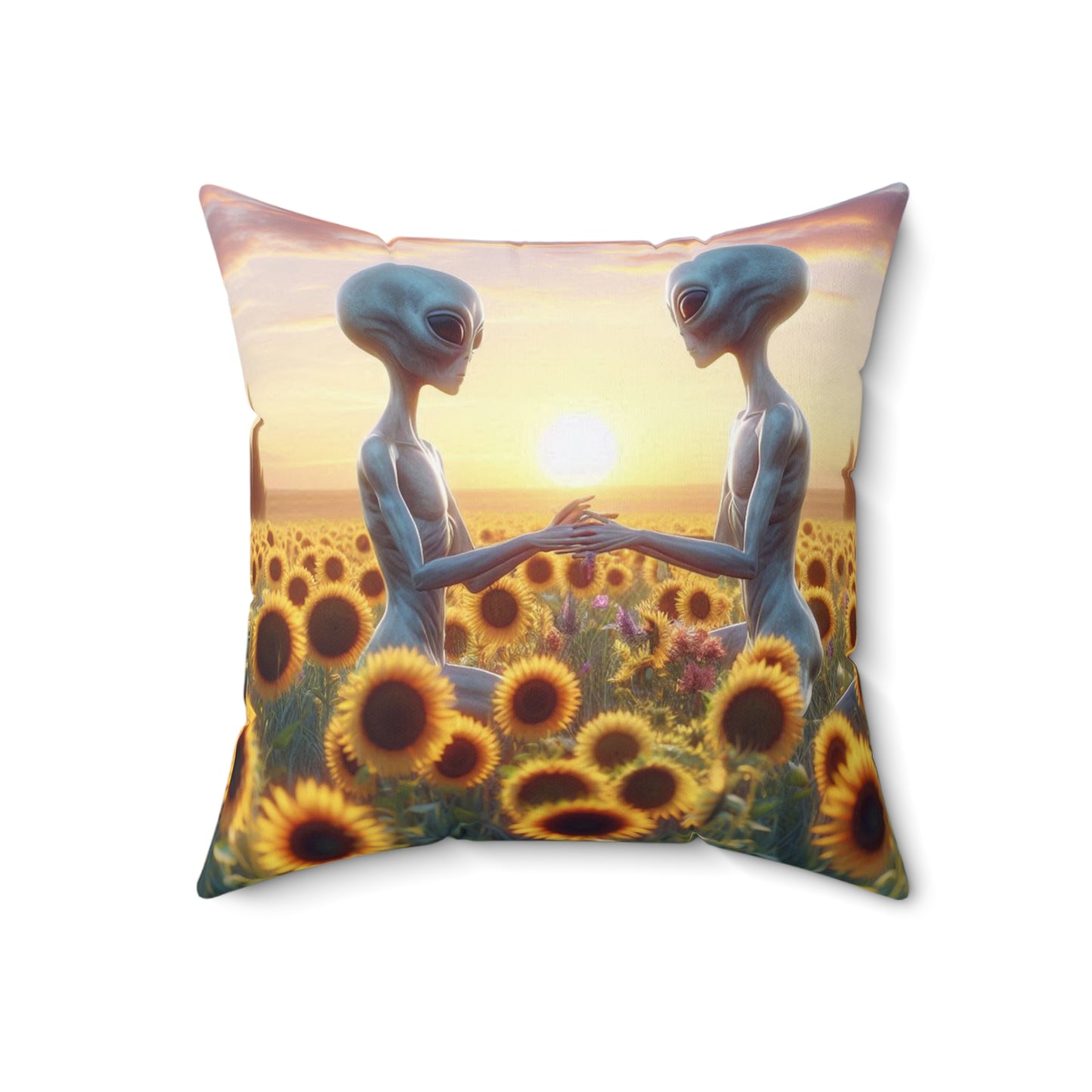 Aliens Sunrise Love Square Pillow 4 Sizes!