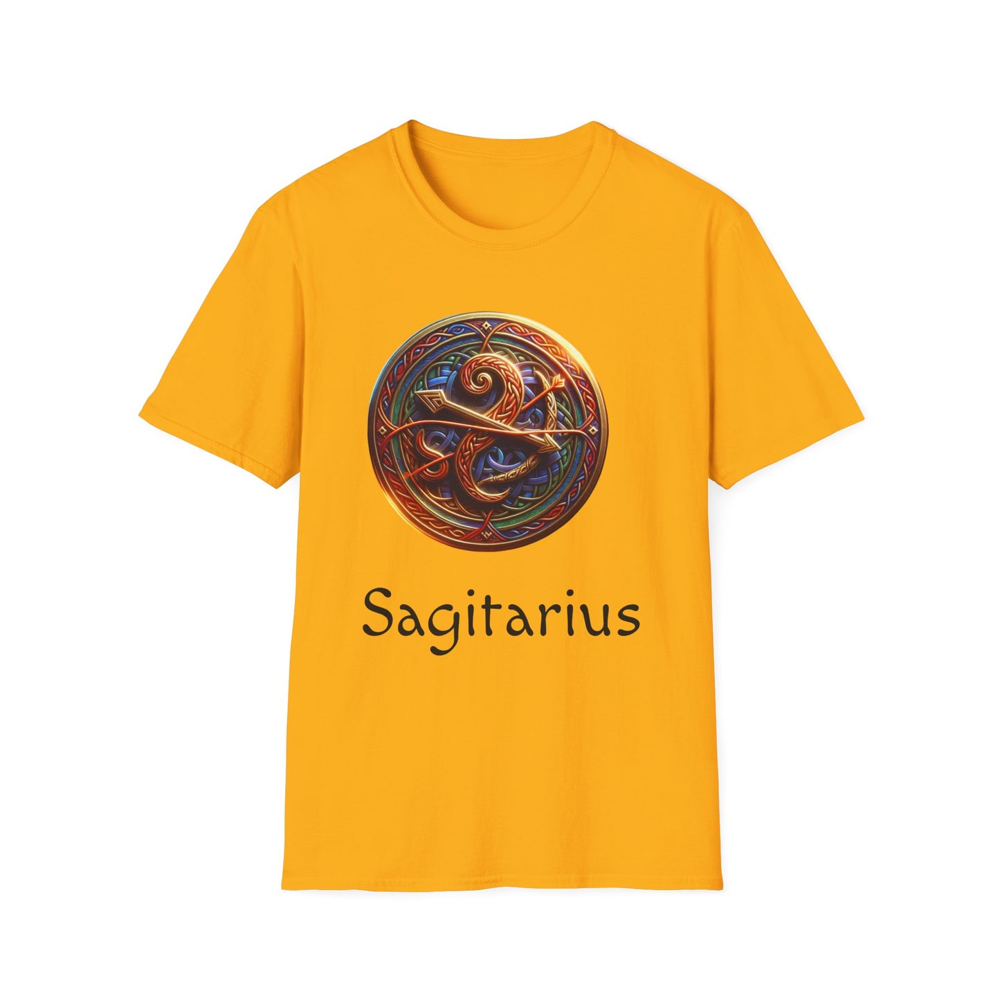 Celtic Design Astrological Symbol Unisex Soft style T-Shirt-Sagitarius
