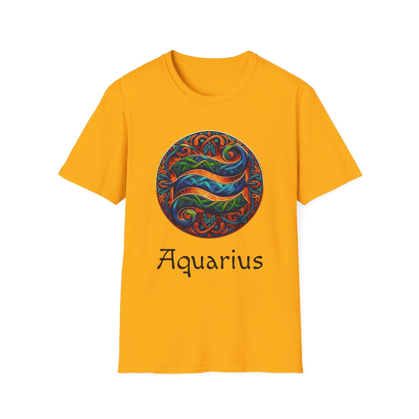 Celtic Design Astrological Symbol Unisex Soft style T-Shirt-Aquarius