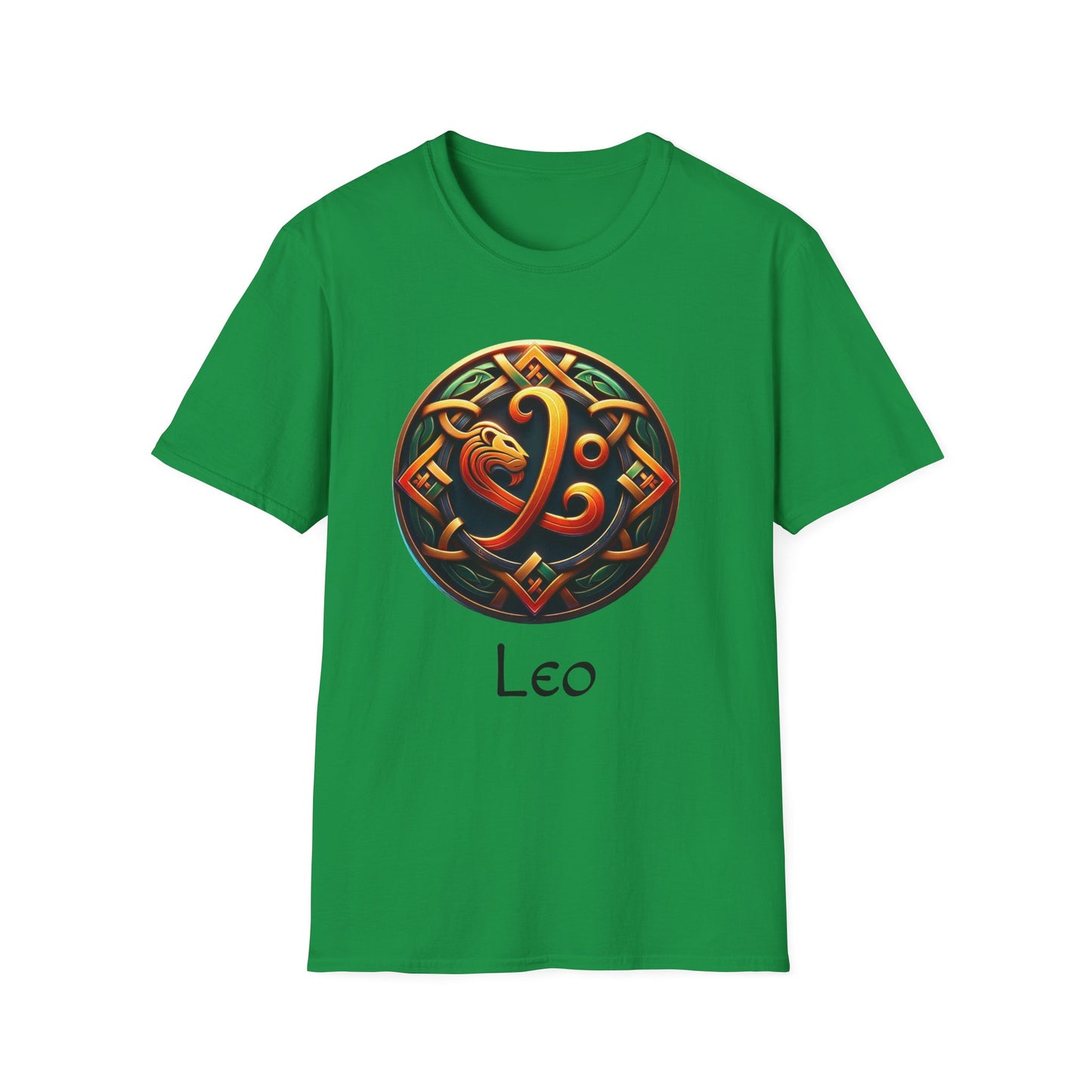 Celtic Design Astrological Symbol Unisex Soft style T-Shirt-Leo