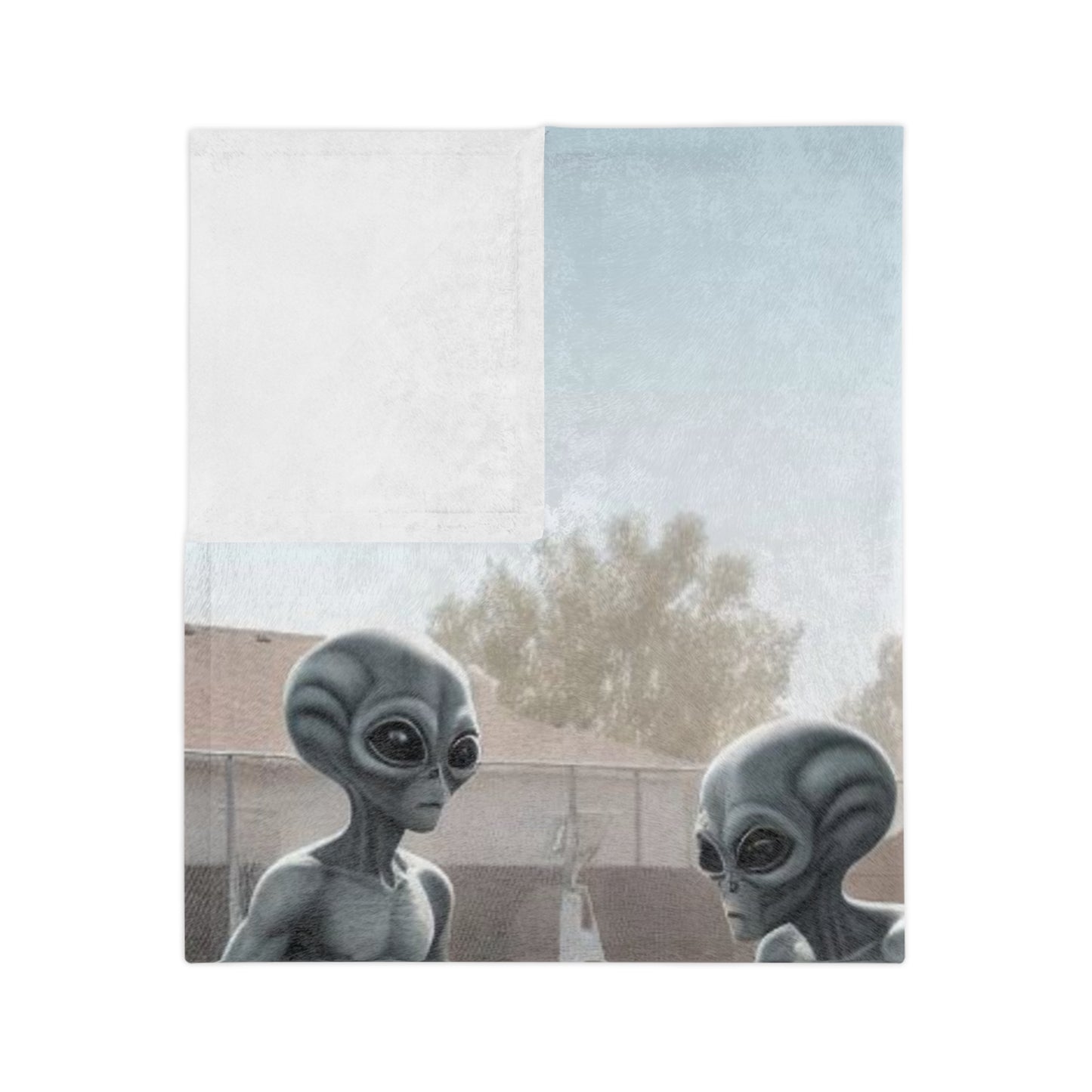 Aliens Playing Basketball Microfiber Blanket
