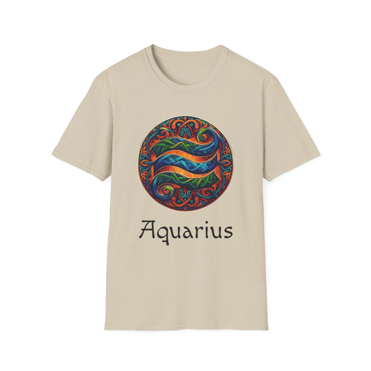 Celtic Design Astrological Symbol Unisex Soft style T-Shirt-Aquarius
