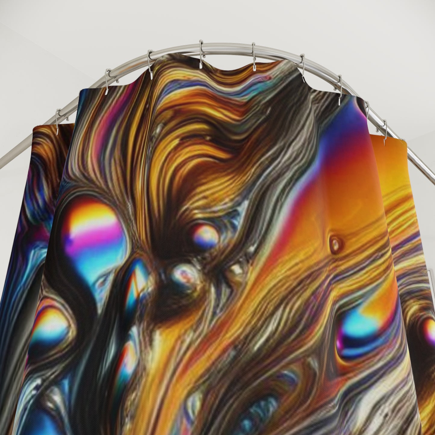 Molten Rainbow Steel Shower Curtain