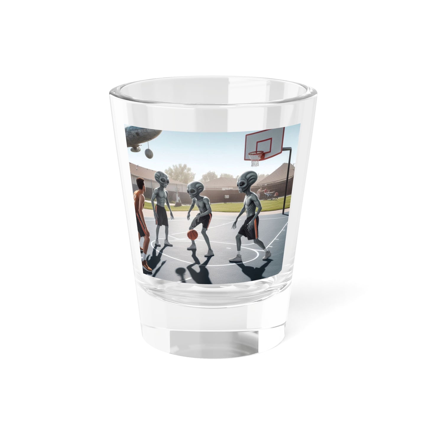 Aliens Playing Basketball Shot Glass