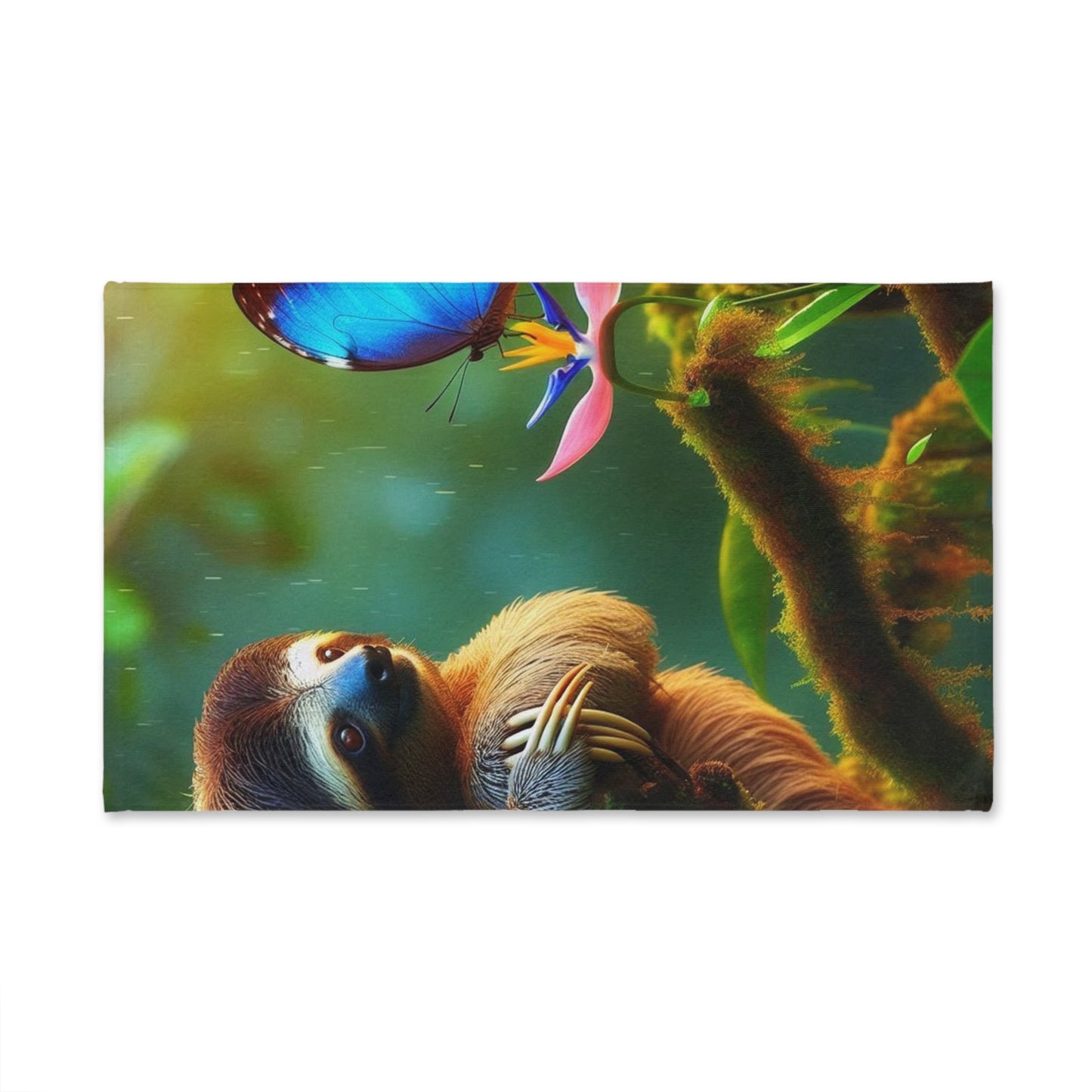 Sloth and Butterfly Hand Towel
