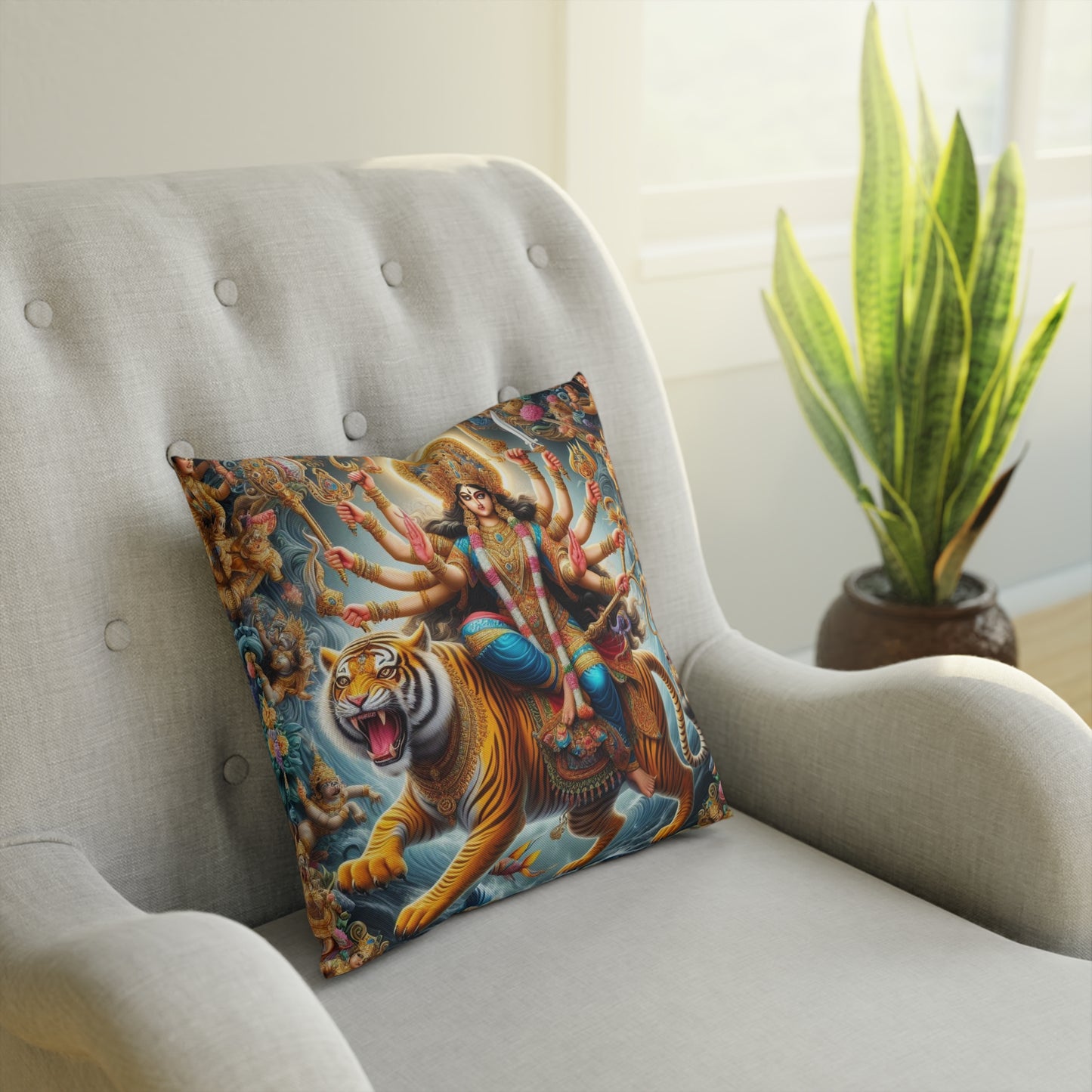 Hindu Goddess Durga Pillow