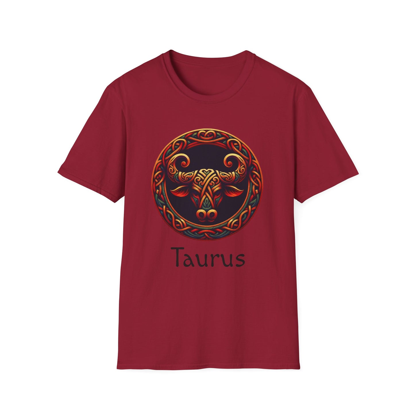 Celtic Design Astrological Symbol Unisex Soft style T-Shirt-Taurus