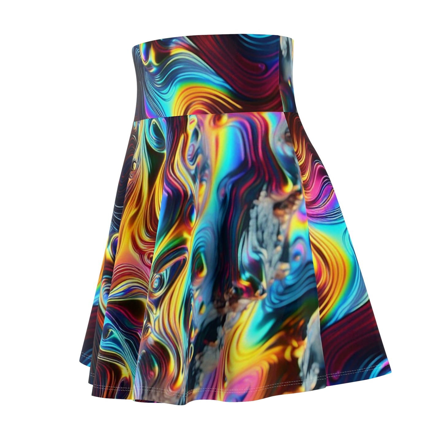 Rainbow Oil Skater Skirt