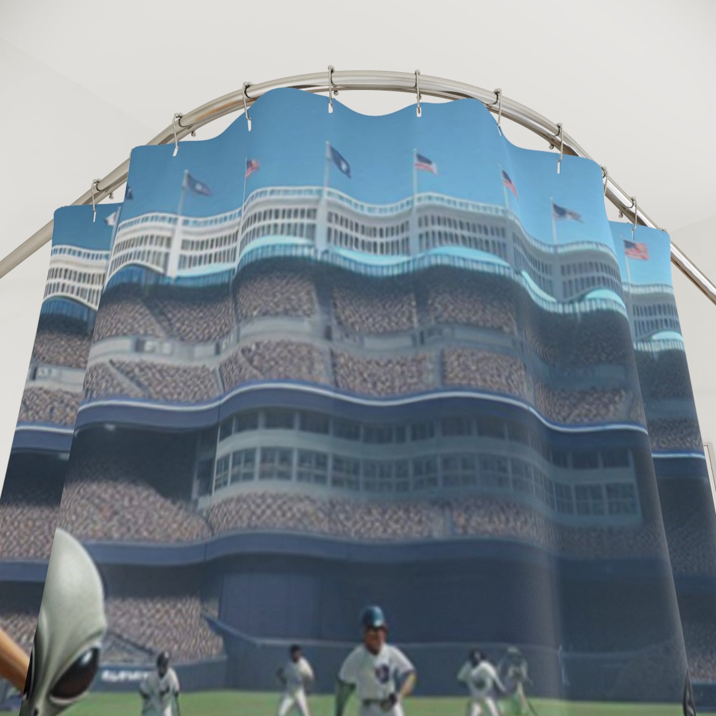 Aliens Playing Baseball Shower Curtains
