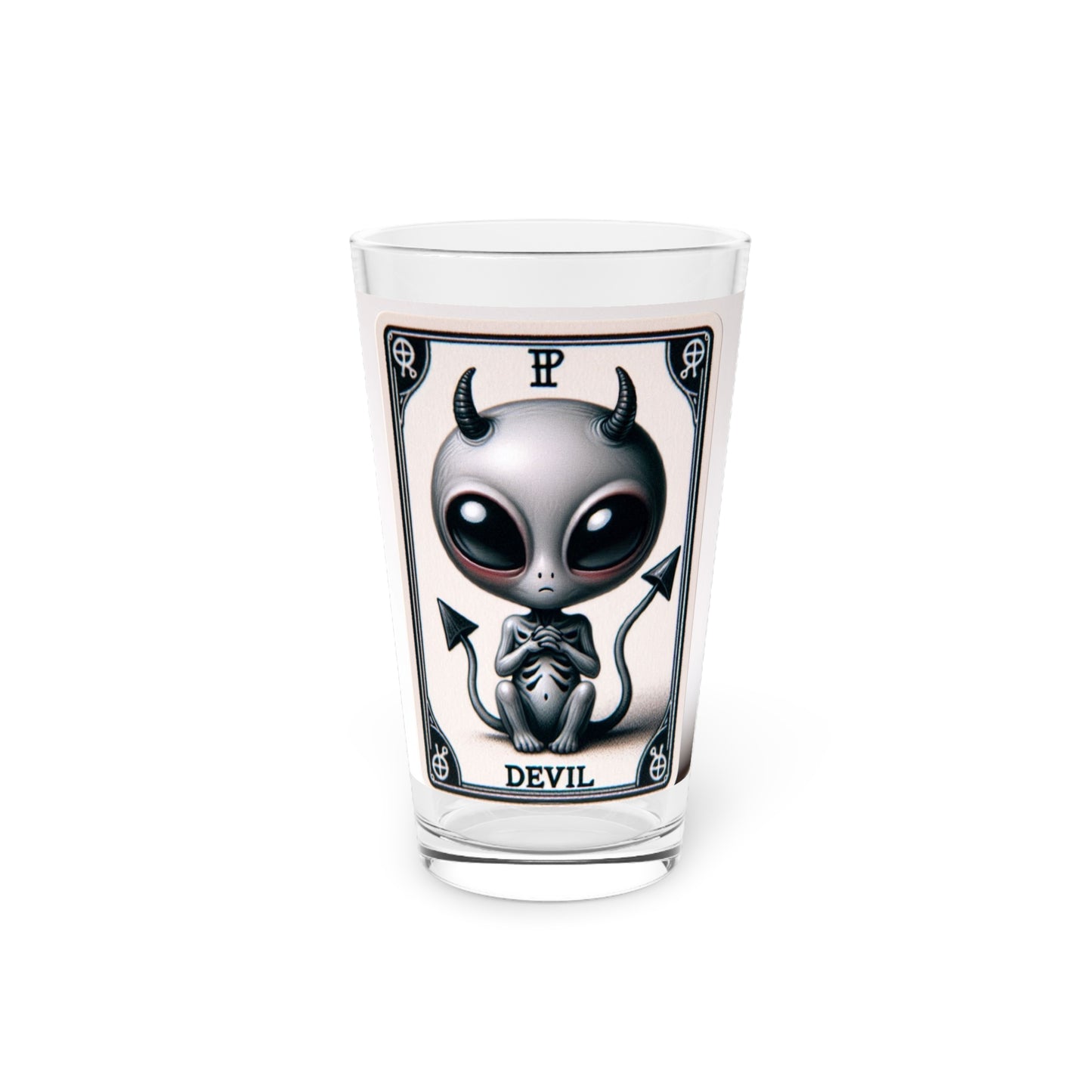 Alien Devil Tarot Pint Glass