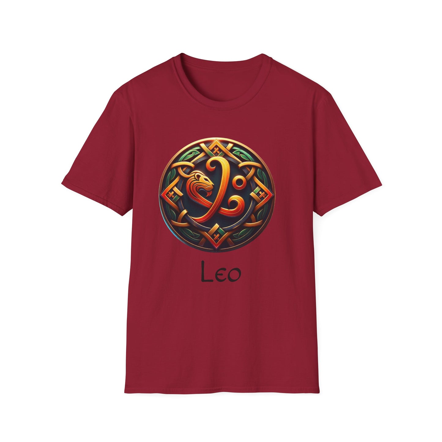 Celtic Design Astrological Symbol Unisex Soft style T-Shirt-Leo