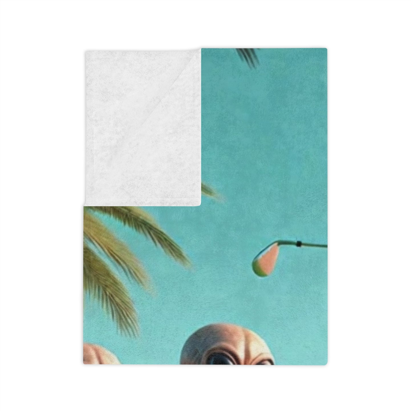 Aliens Golfing Velveteen Microfiber Blanket