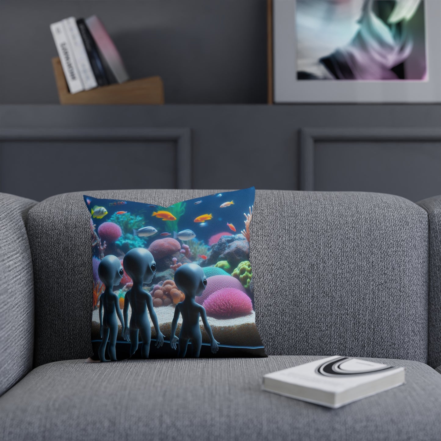 Aliens at Coral Reef Aquarium Pillow
