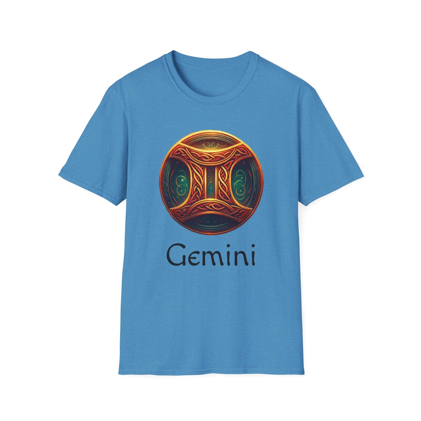 Celtic Design Astrological Symbol Unisex Soft style T-Shirt-Gemini