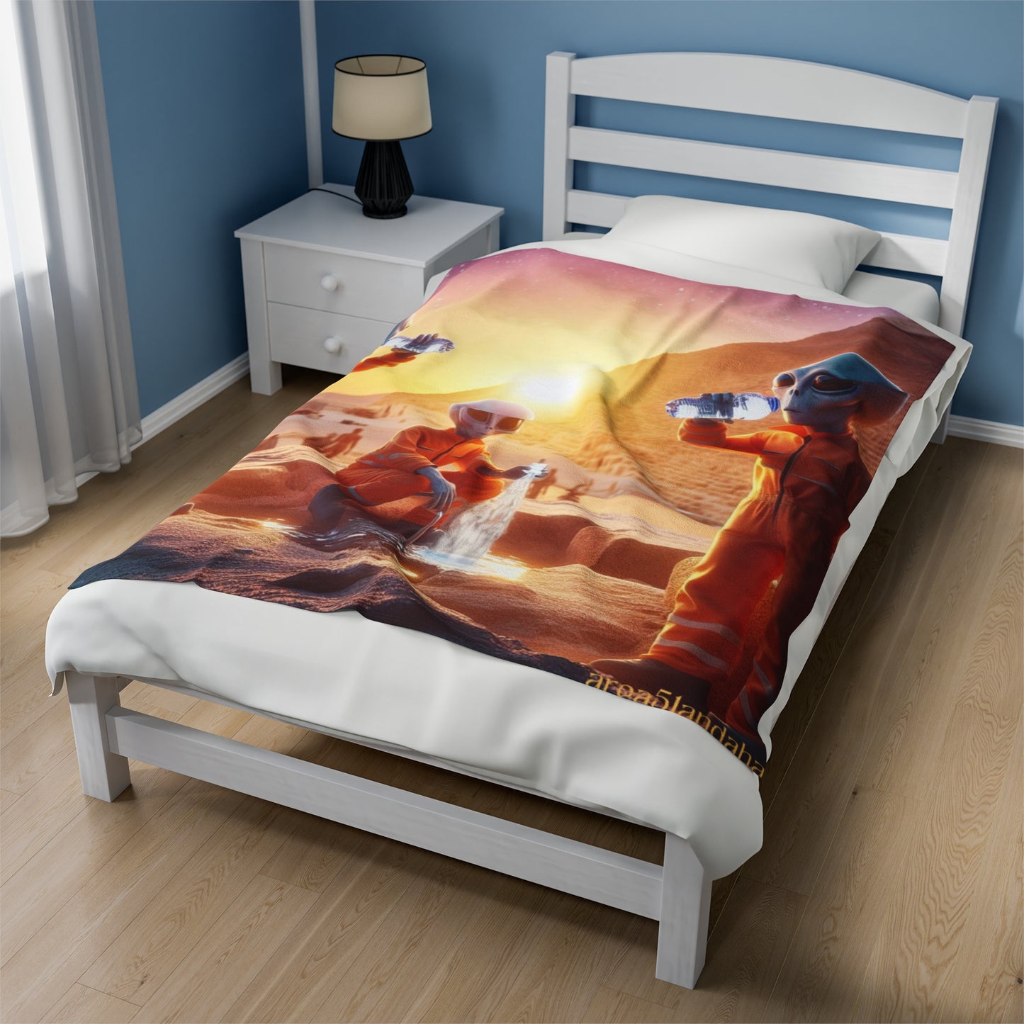 Water Break at The Pyramids of Giza Velveteen Blanket