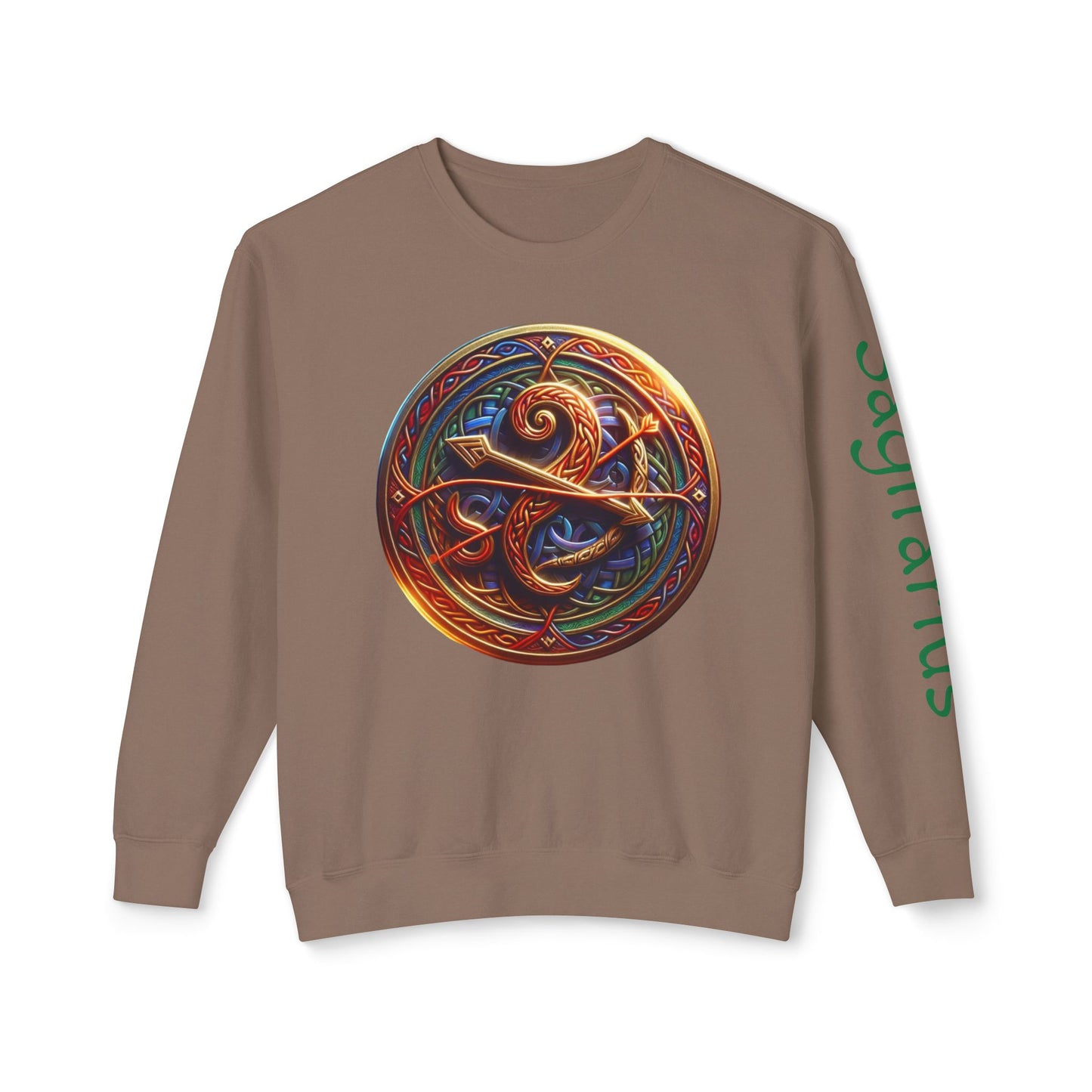 Crewneck Sweatshirt with Celtic Astrological Symbols-Sagitarius