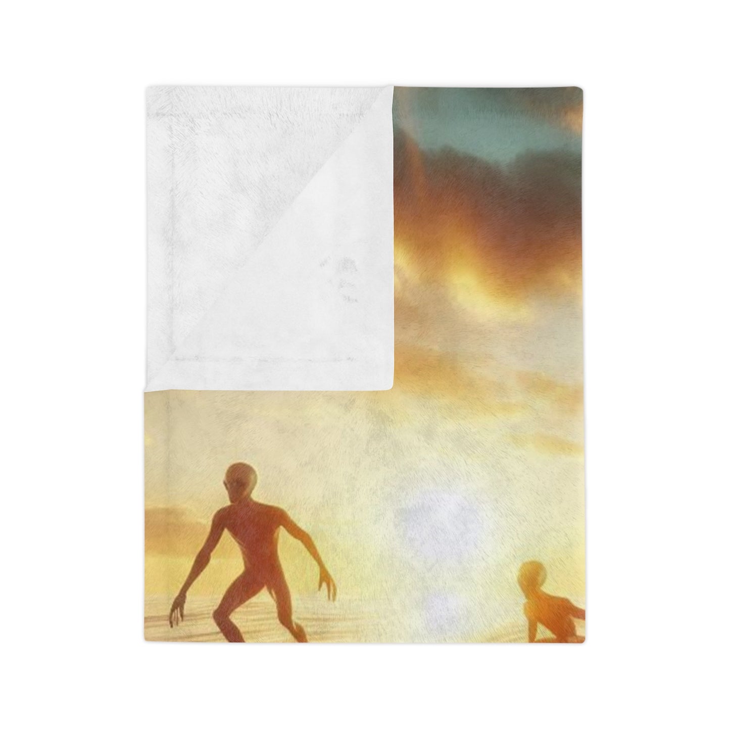 Surfing Aliens Velveteen Microfiber Blanket