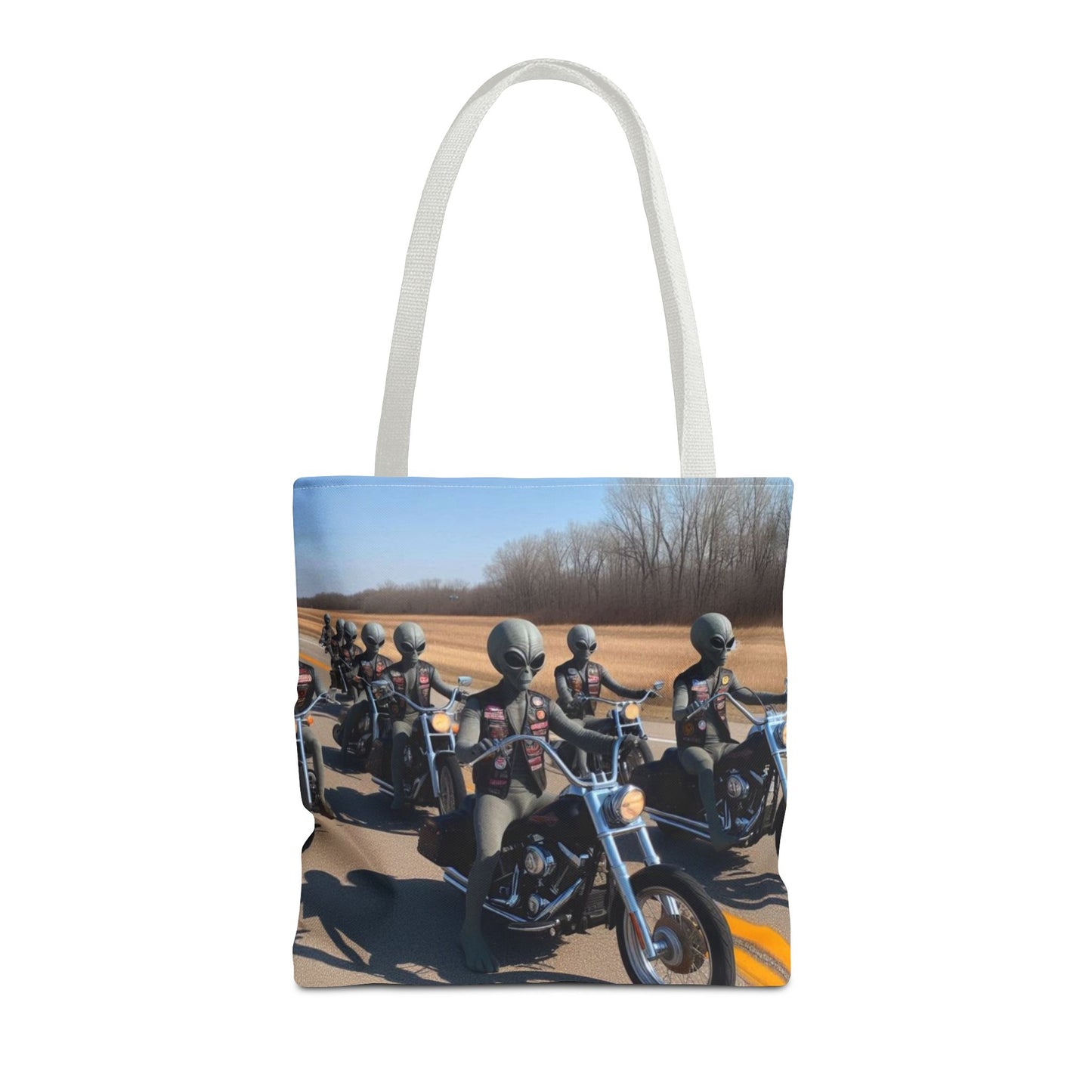 Alien Bikers Tote Bag