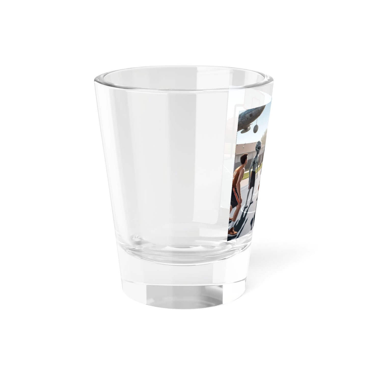 Aliens Playing Basketball Shot Glass