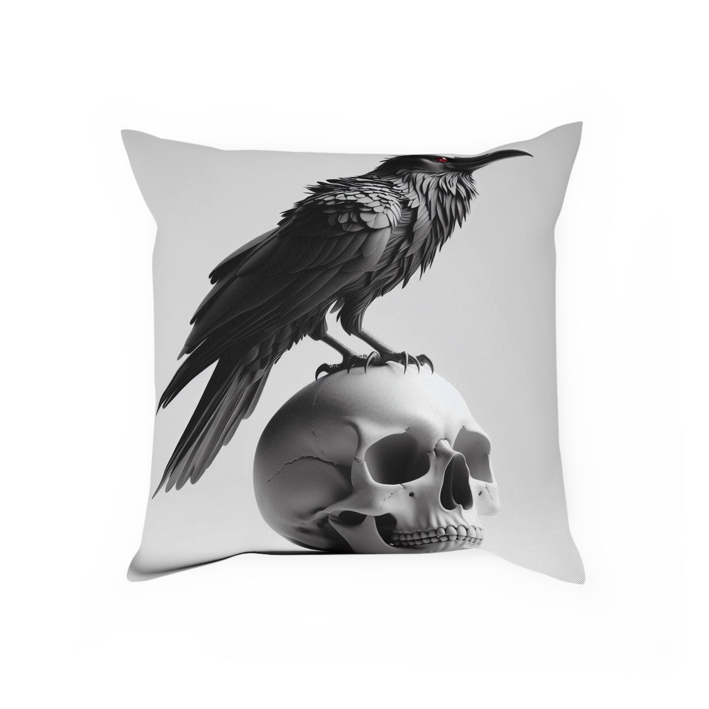 Raven & Skull Throw Pillow
