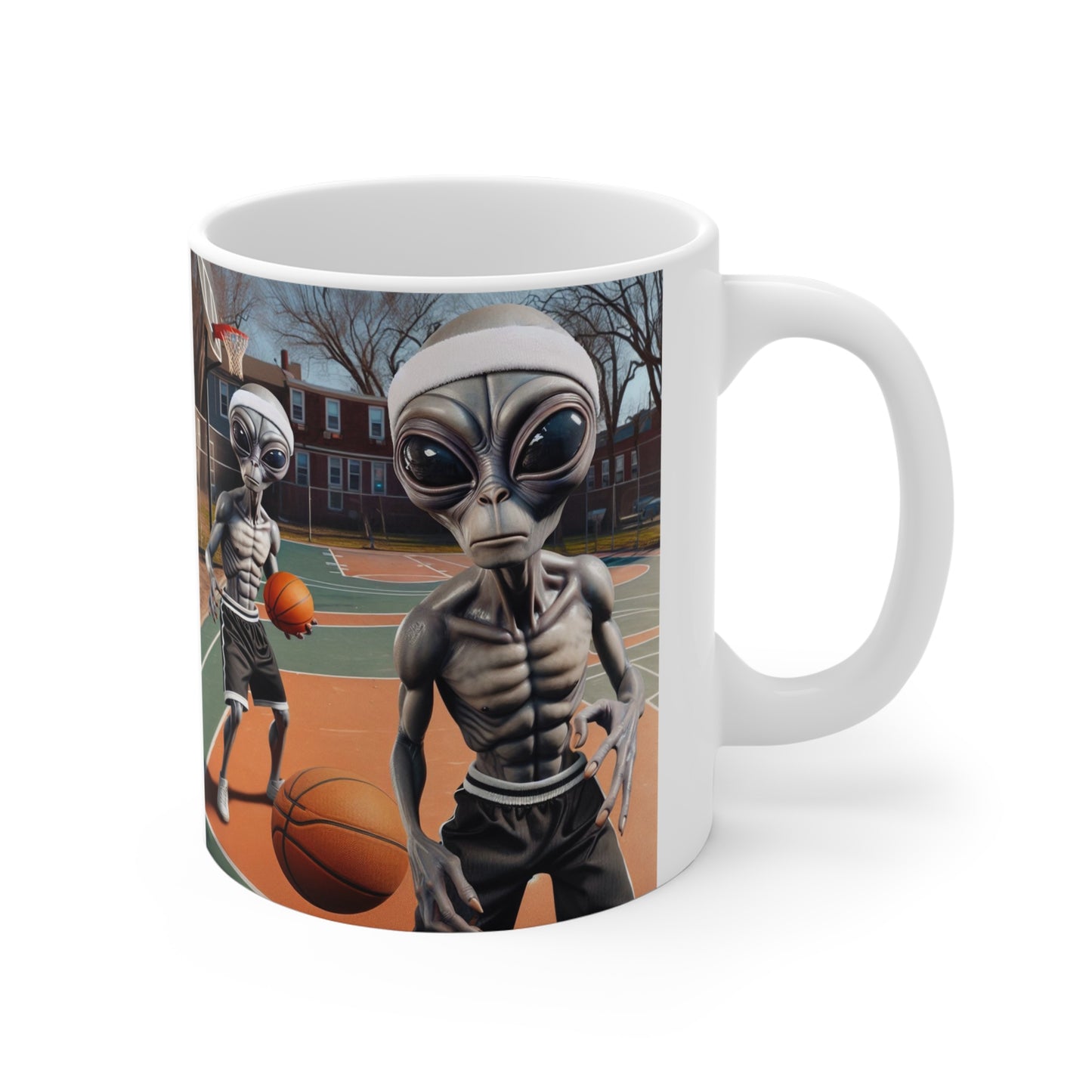 Alien Basketball Players Coffee Mug