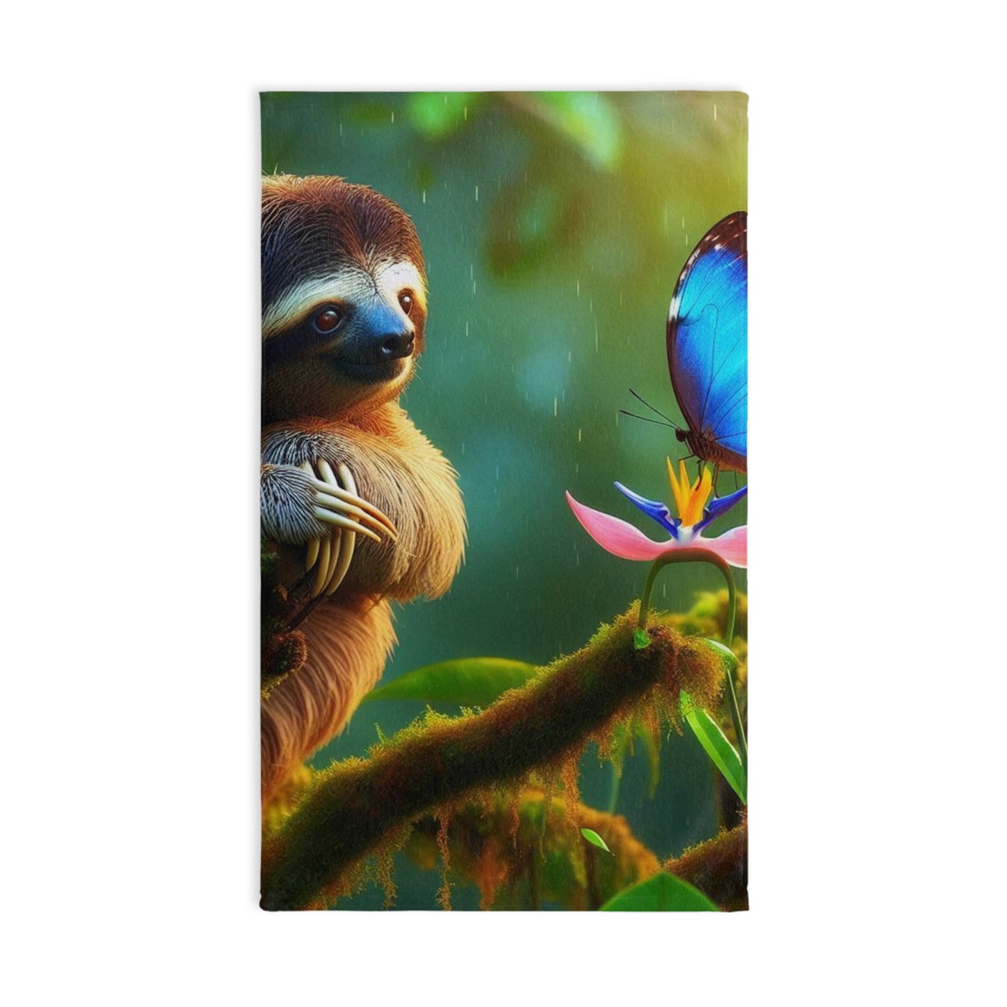 Sloth and Butterfly Hand Towel