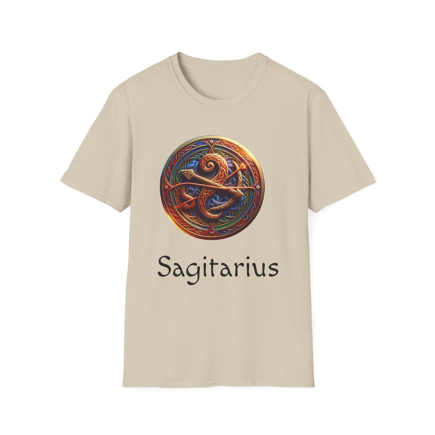 Celtic Design Astrological Symbol Unisex Soft style T-Shirt-Sagitarius