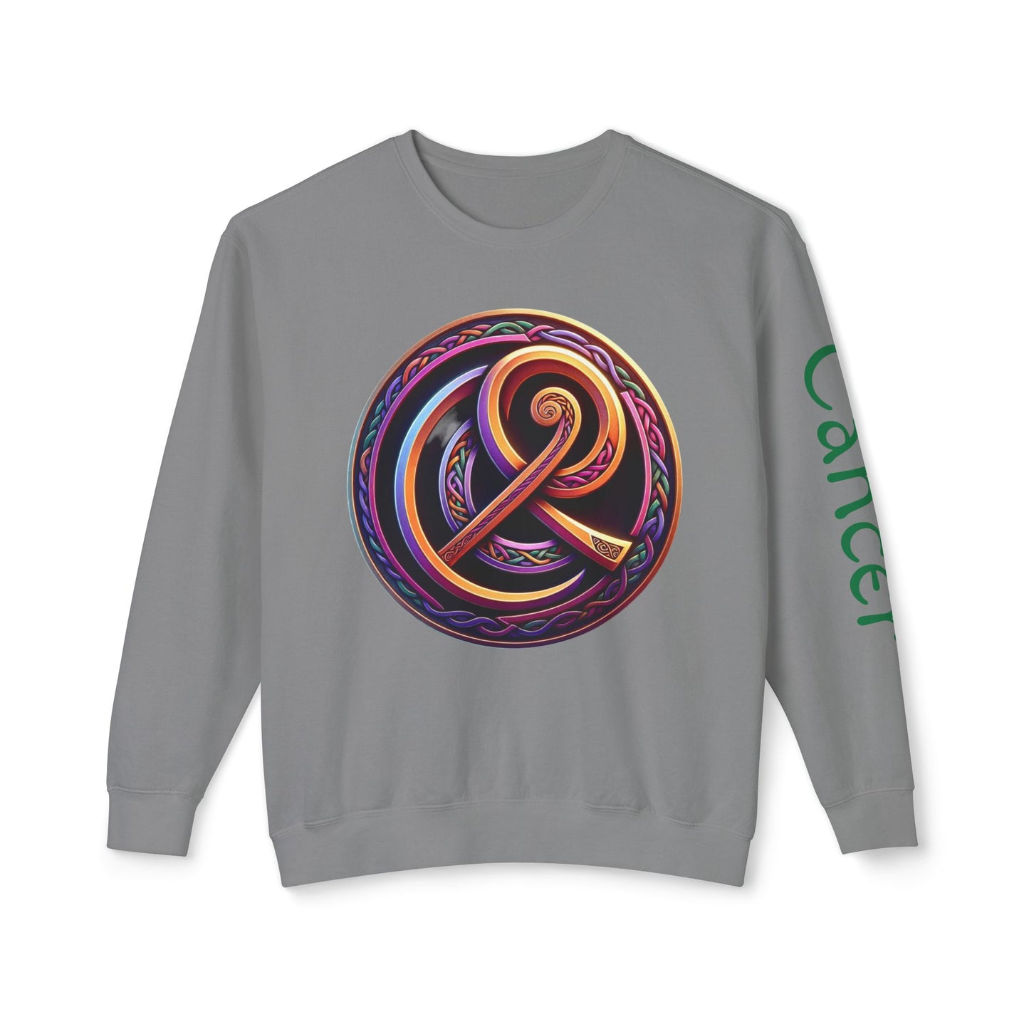 Crewneck Sweatshirt with Celtic Astrological Symbols-Cancer