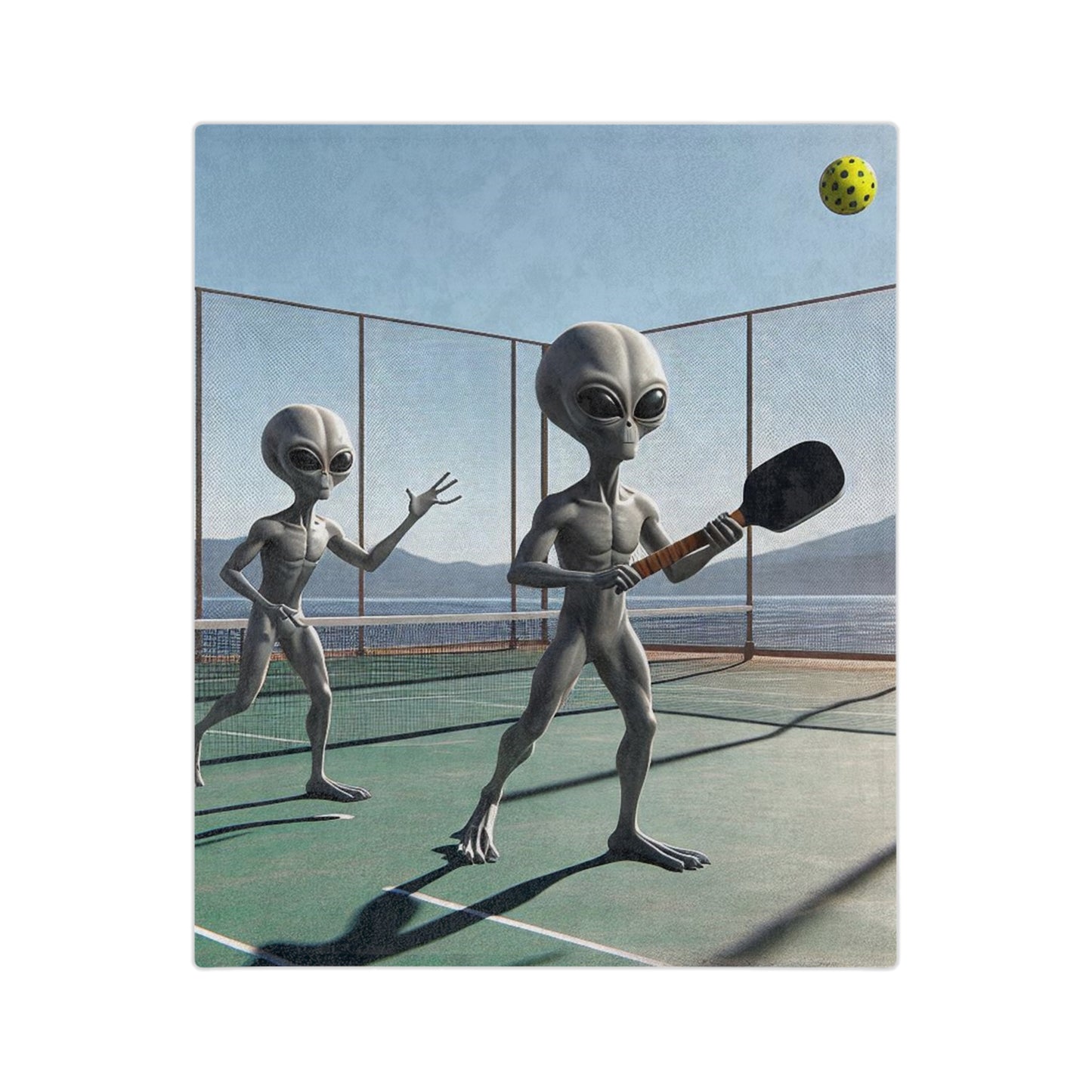 Alien Pickeball Velveteen Microfiber Blanket