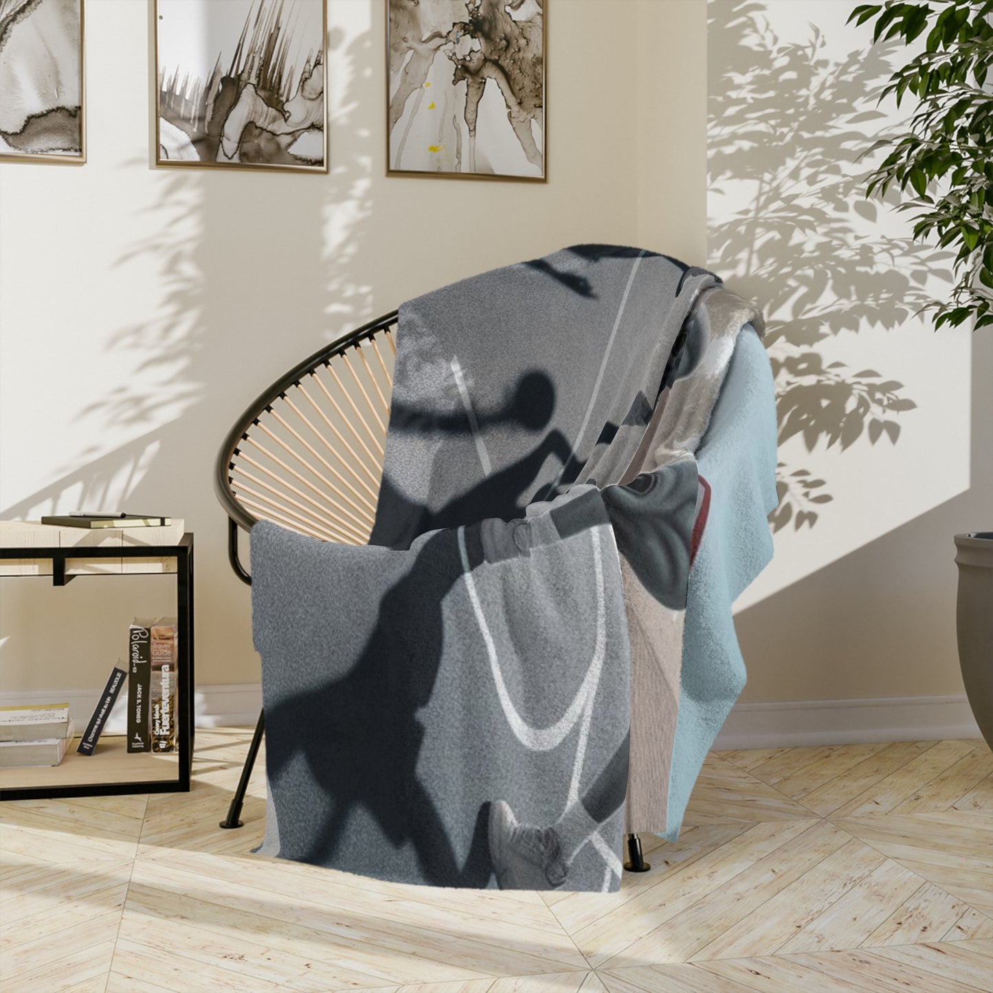Aliens Playing Basketball Microfiber Blanket