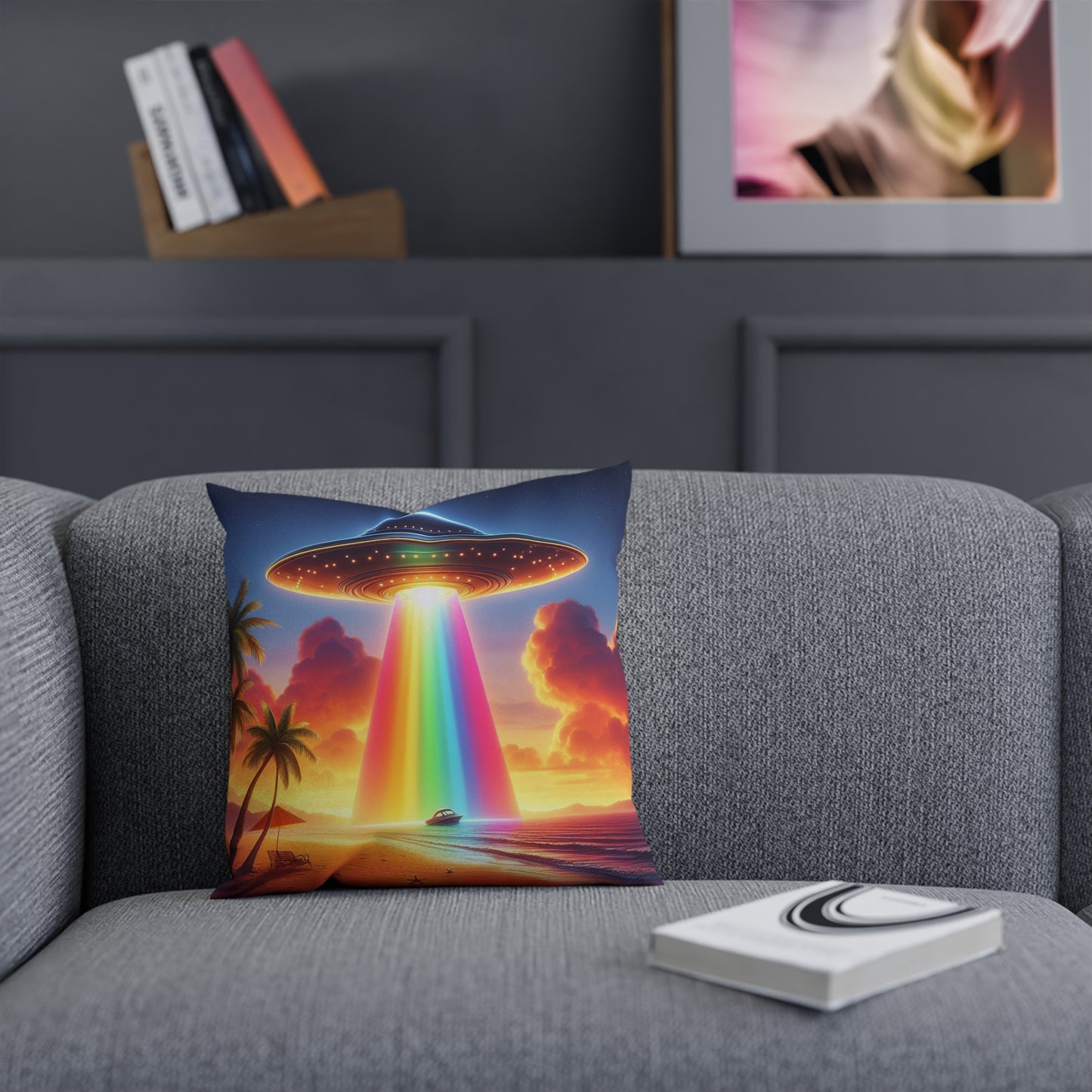 Aliens in Paradise Throw Pillow