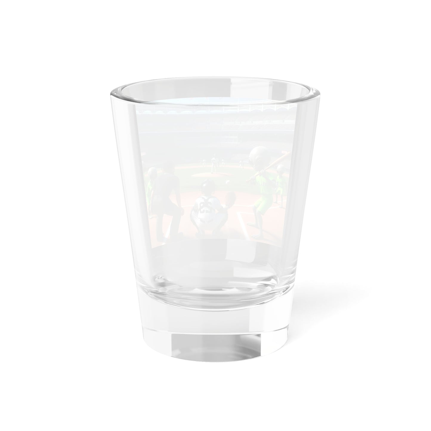 Aliens Playing Baseball Shot Glass