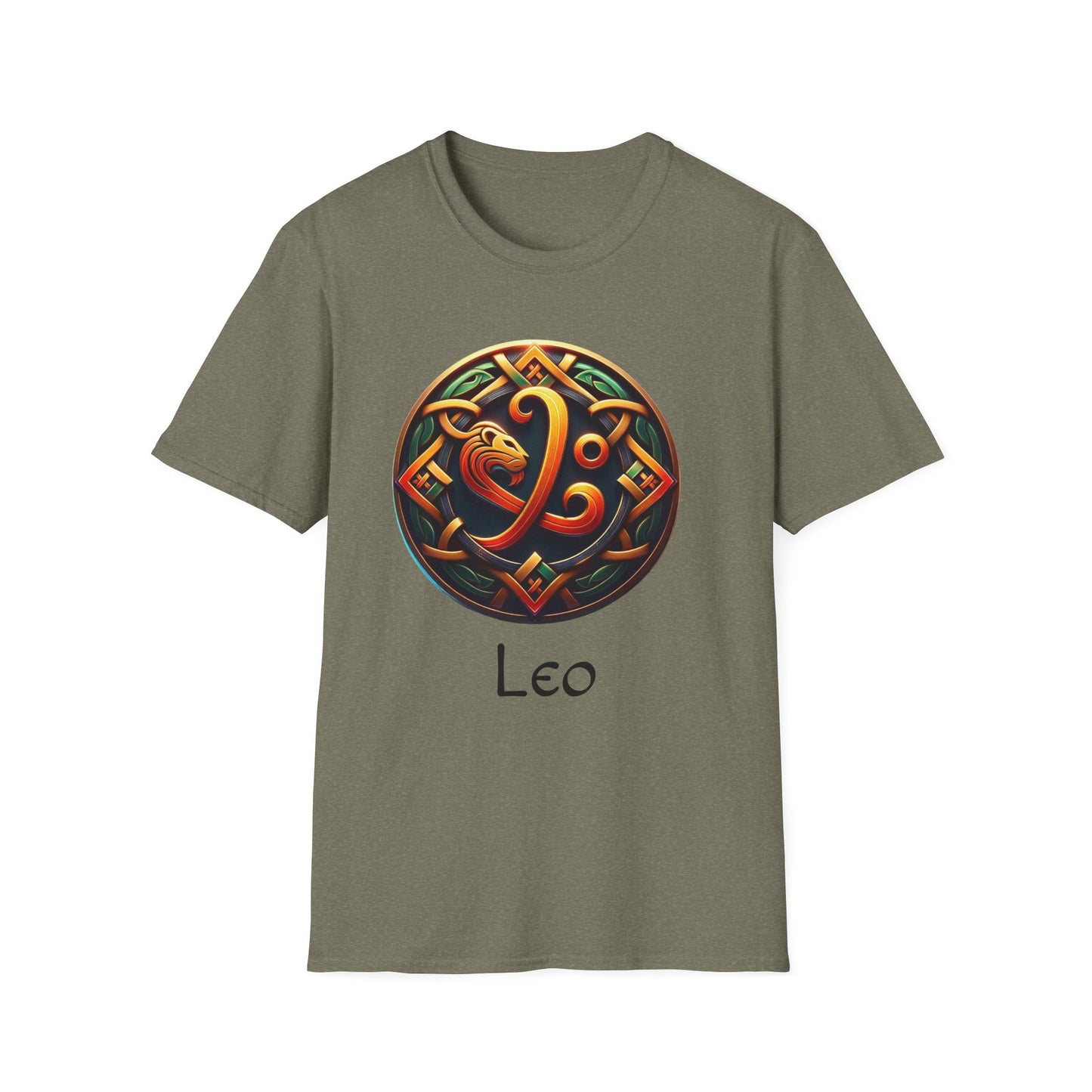 Celtic Design Astrological Symbol Unisex Soft style T-Shirt-Leo